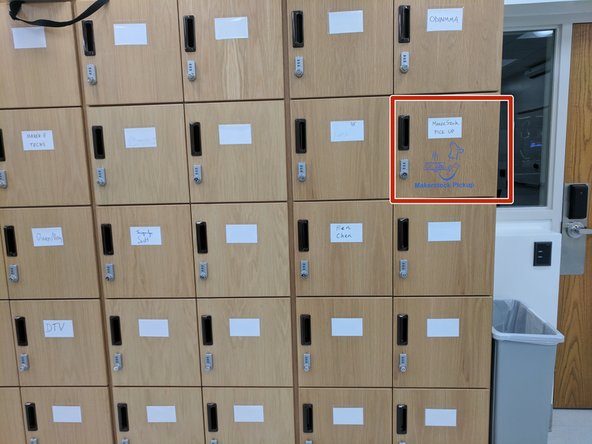 Next you can pick up the order in the makerstock pickup locker. The code is 676