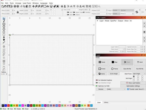 Launch the LightBurn software.