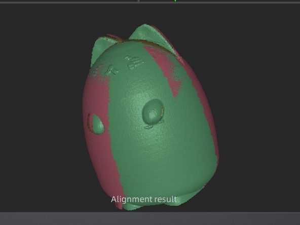 Enter the alignment menu. Drag and drop two different scans into the &quot;fixed&quot; and &quot;floated&quot; sections.