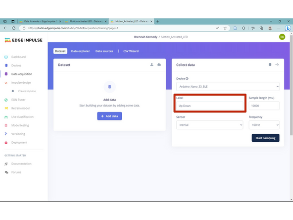 Since we are focusing on motion, pick three or four simple movements. This tutorial will be assessing up-down, side-to-side, and idle. This is when you physically move the Arduino.
