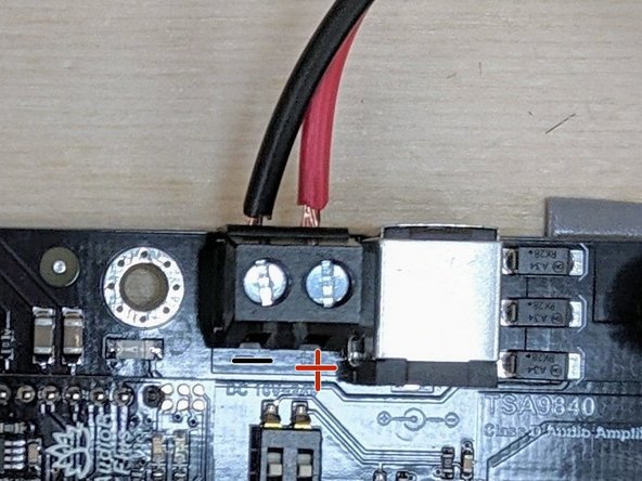 Observe polarity when inserting the wires:  red in the + side, black in the -- side.