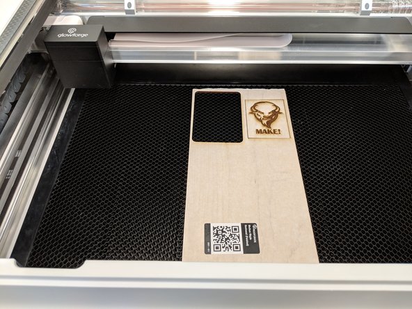 After the cut is finished, the laser cutter will move back to the upper left side of the bed. This indicates that your print is done.