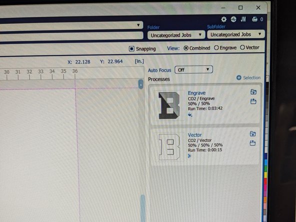 Now we are going to set the correct cut and engraving settings for the material you are working with.  