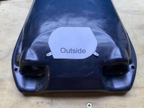 Align the cutout to the enclosure. The flat area at the top should be ~2mm from the curved line in the enclosure