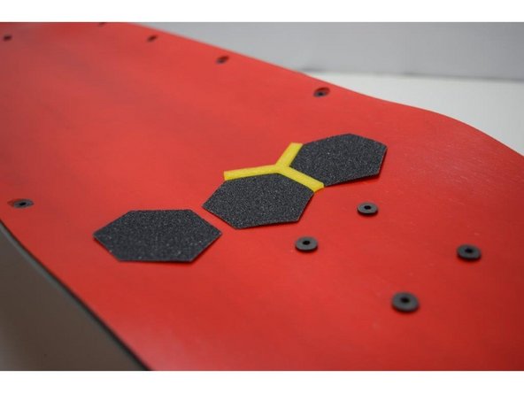 Apply the griptape hexagons however you see fit! You can use the included Y Spacer to get even spacing between all of the hexagons.