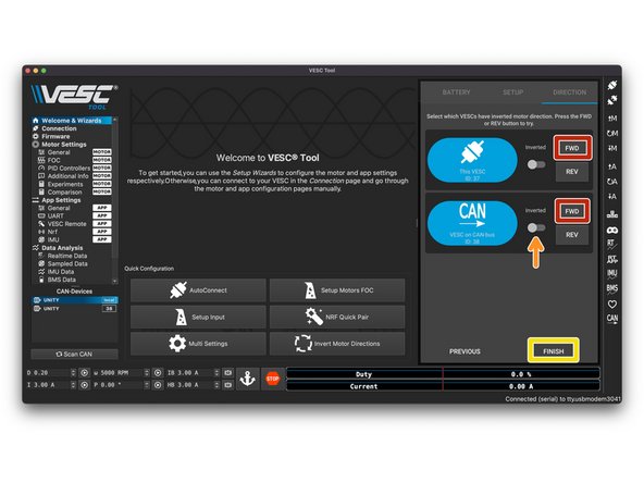 Once the motor values populate, click Okay (bottom right corner)