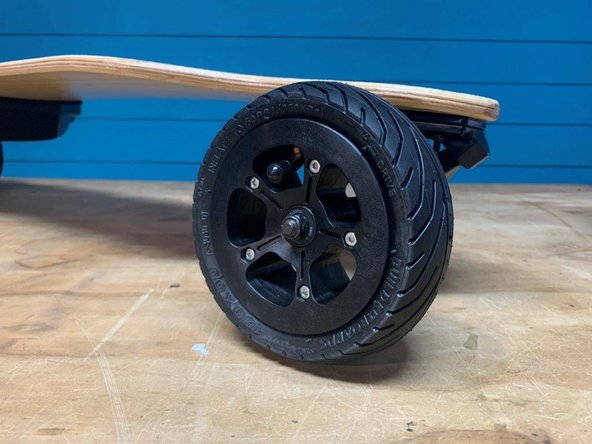 Add the washer and locknut back to the truck and tighten (washer, wheel, washer, locknut)