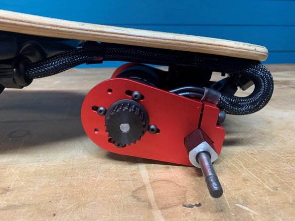 Push the motor pulley all the way onto the motor shaft until it is flush with the end of the motor shaft