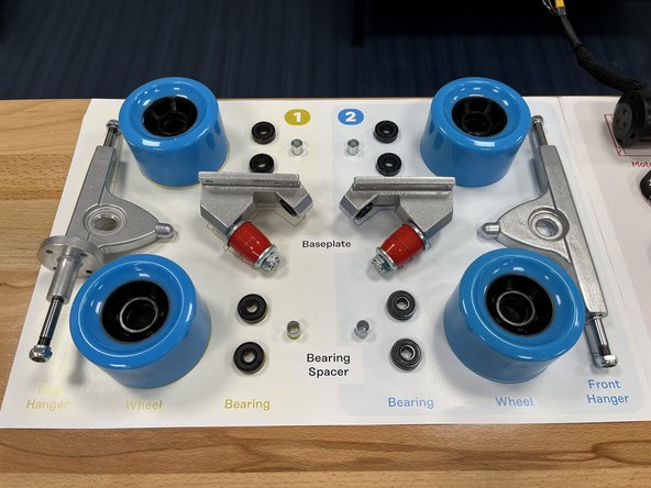 Place all of the components from the box on to the proper space on the work mat.