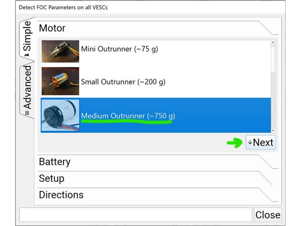 Select Medium Outrunner and then click next