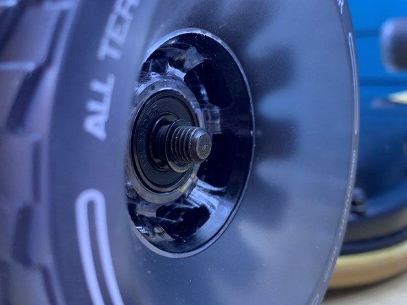 Secure the wheel by adding one washer and locknut