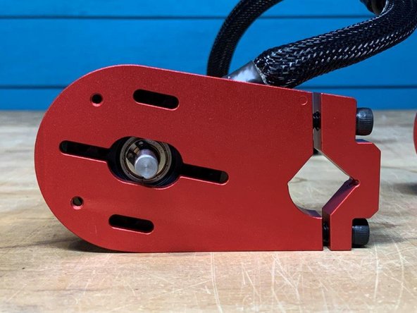 Place the motor mount on top of the motor with the wires oriented as shown