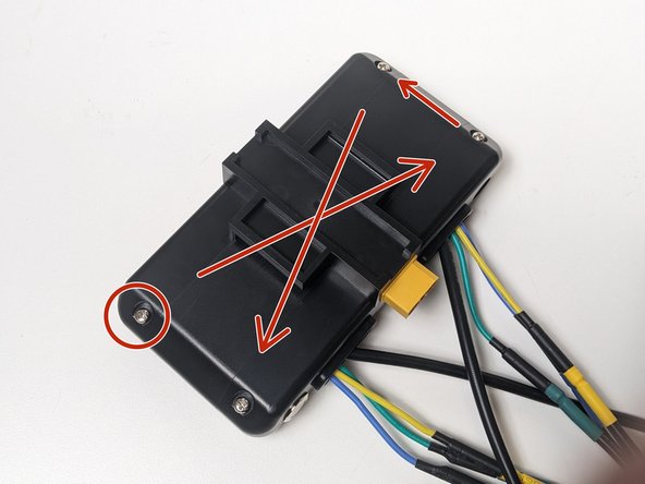 You're going to add the screws in a two step process.