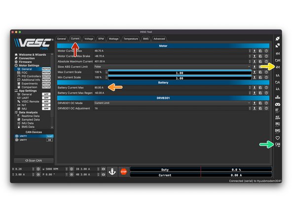 In the top row, select Current