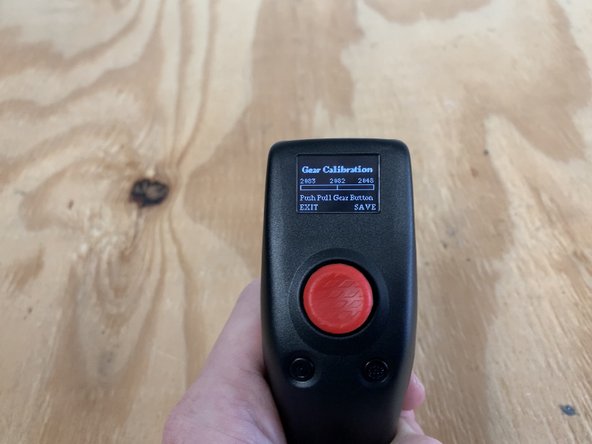 Navigate to the GEAR CALIBRATION setting. Press enter.