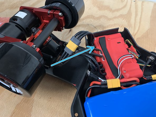 You plug the yellow motor connectors together as well as place the white motor connector into the MSENSOR port on the Xenith (there are two ports, reference the photo to see where to plug them in)