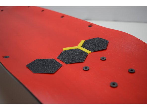 Apply the griptape hexagons however you see fit! You can use the included Y Spacer to get even spacing between all of the hexagons.