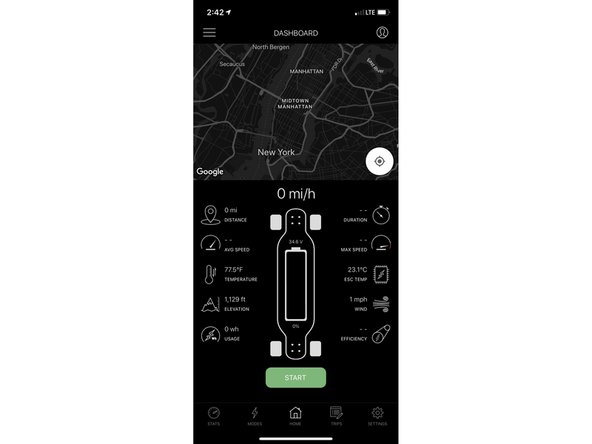 You can then use the STATS and HOME tab to monitor your ride!