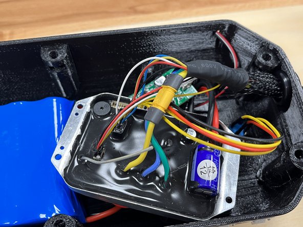 Plug the yellow connector from the motor to the yellow connector on the ESC