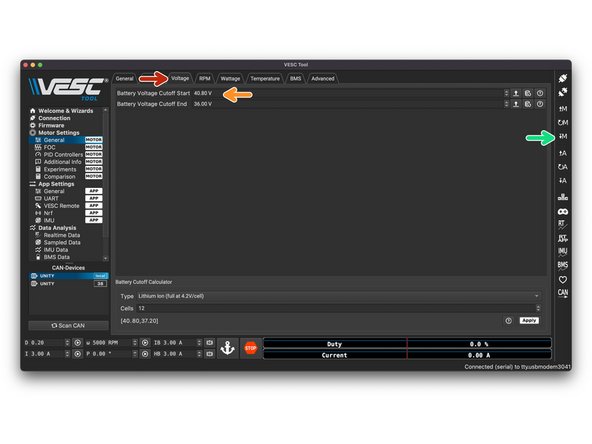 In the top bar, select Voltage