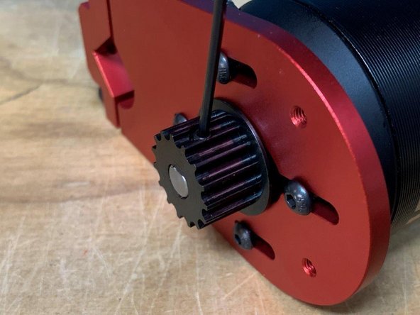 Make sure the shaft is flush with the end of the motor pulley. The motor shaft has a lip, so it will stop in the correct position