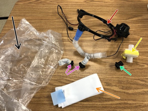 Loop with fan mounted. Latest Bunny PAPRs position fan up top instead of front of loop.