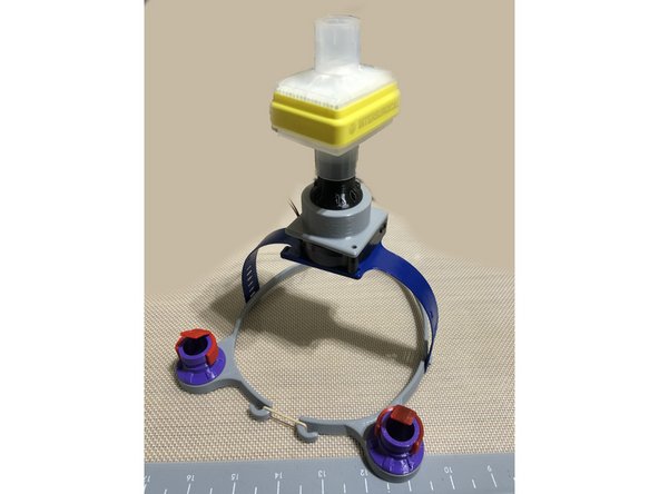 Blower fan is mounted atop height adjustable band