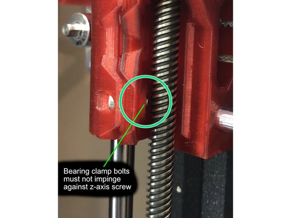 M3 x 8 mm CAP head screws to secure bearing clamps. Snug, but don't torque tight.