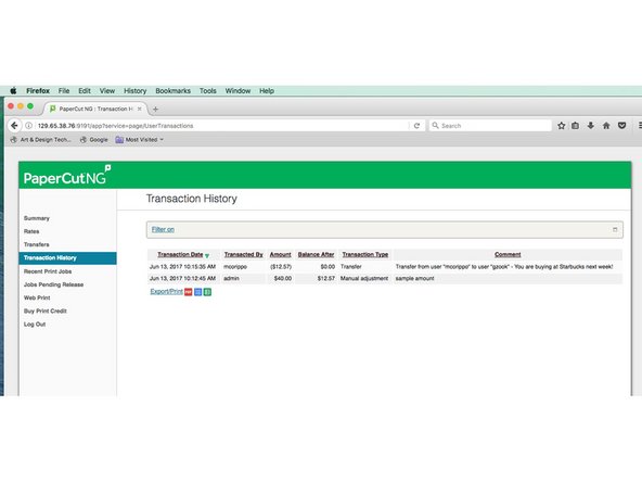 You can also verify the transfer by reviewing your Transaction History.