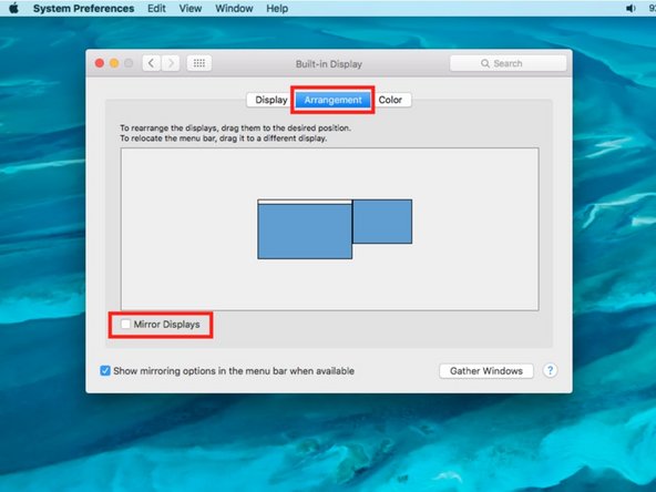 Select the Arrangement Tab at the top.