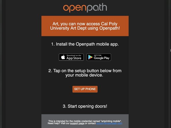 Download and install the free OpenPath app on your mobile device.