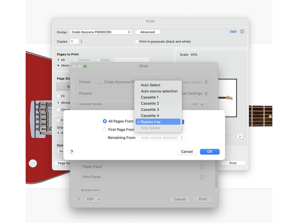 Select  Cardstock in the Media Type drop-down menu.