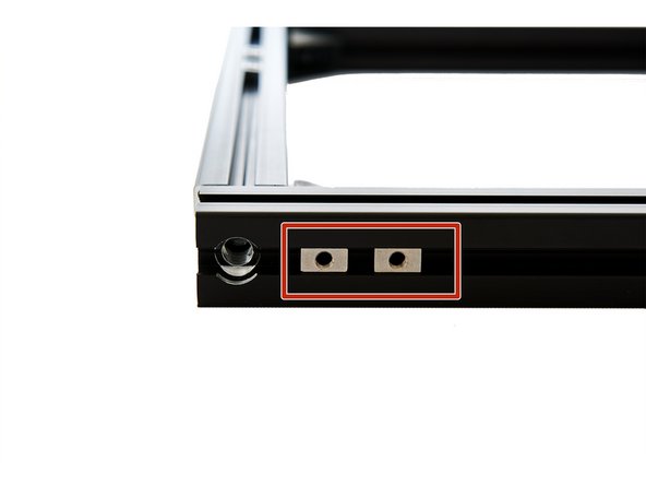 2x T-Nuts must be inserted into the front slot of the x-extrusions in order to be able to attach the display later.