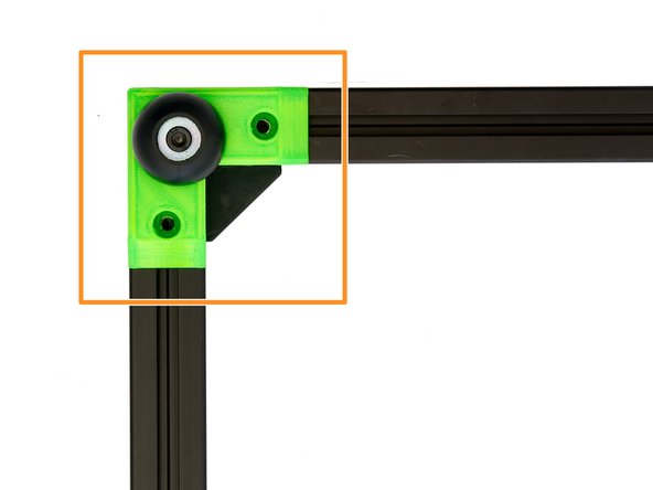 Position one of the already inserted T-Nuts in one of the corners of the frame.