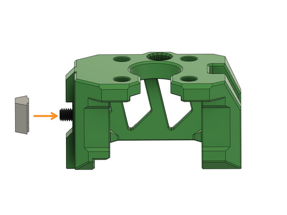 Schrauben Sie von außen an diese lose einen Nutenstein.
