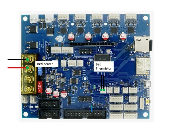 Pay attention to the polarity of the heated bed. If it's wrong the integrated LED on the bed wil not work.