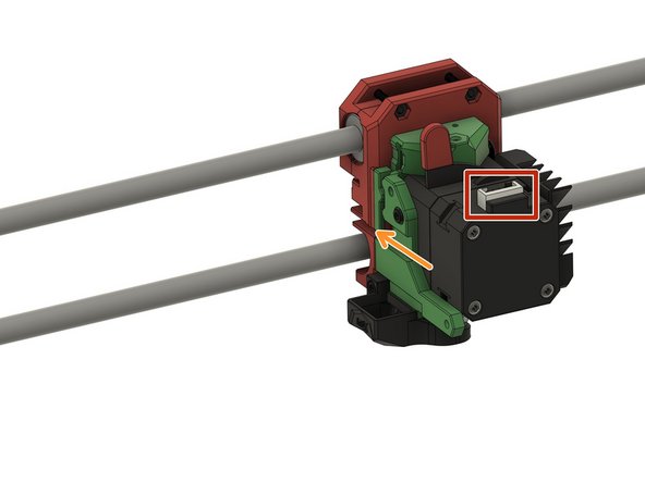 Stecken Sie den Anschluss des Motorkabels in den Extrudermotor.