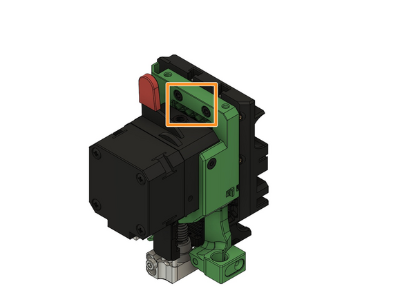 Sichern Sie den x-Schlitten mit 2x M3x10mm Zylinderkopfschraube.