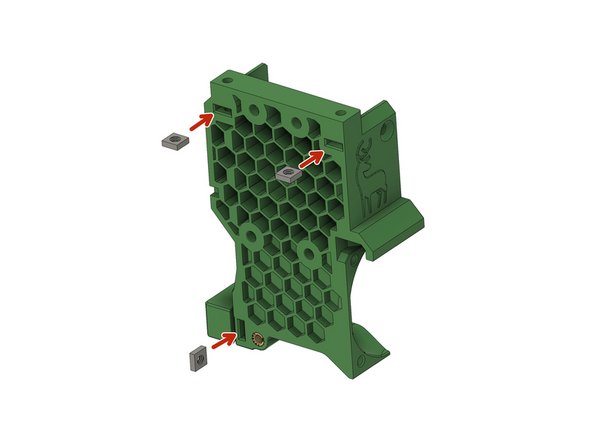 Insert 3x M3 square nut into the back of the LGX holder.