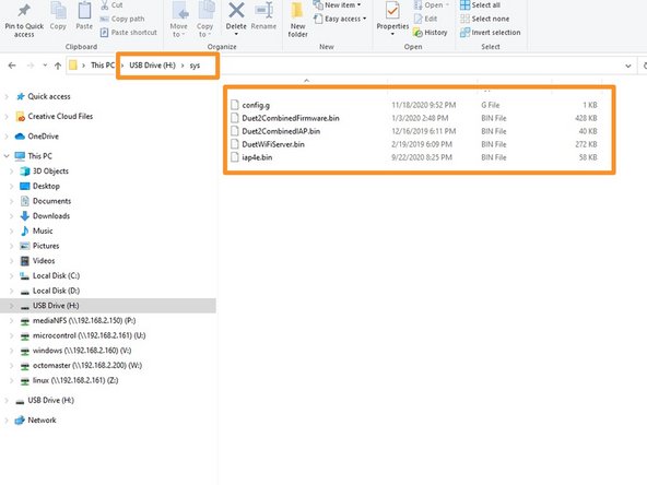 Take the on-board SD card out out of the Duet2Wifi board and put it in a computer