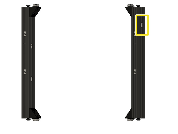 Setzen Sie einen Nutenstein in die rechten Schlitz des rechten y-Aluprofil.