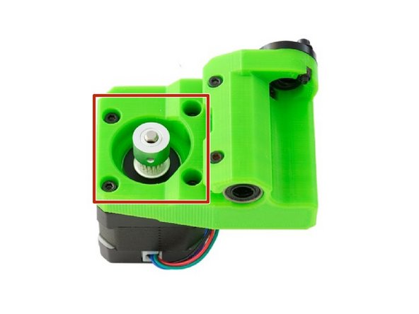 Slide the GT3 pulley onto the shaft of the stepper motor.