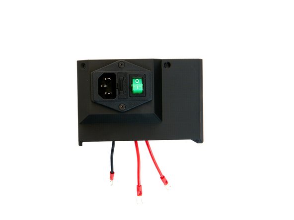 Schieben Sie die Kabel des Netzschalters von außen in das Meanwell Gehäuse.