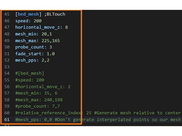Caution: The Z offset must be individually adjusted (see Step 5), otherwise the Nozzle will go into the heatbed. For safety reasons, you can first set a smaller value, e.g. between 0 and 0.5 If you use a different mount, you also have to adjust the X / Y offset.