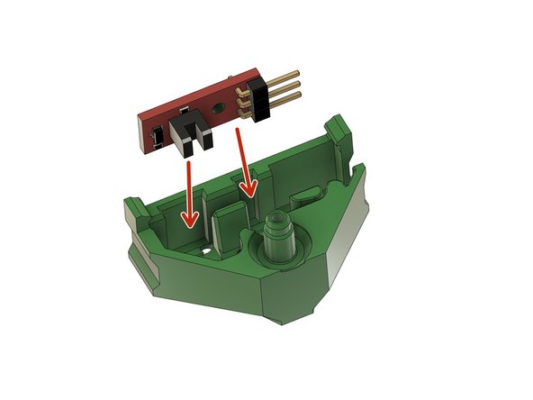 Setzen Sie den Filamentsensor in den Filamentsensor Halter ein.