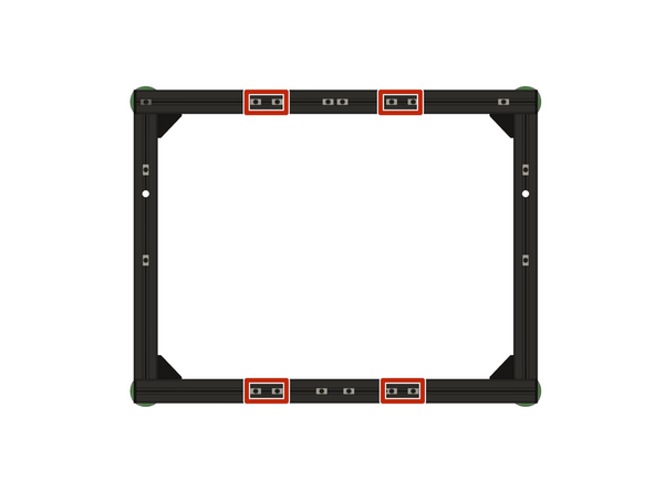 Richten Sie die Nutensteine und den Rahmen so aus wie in Bild 1 gezeigt.