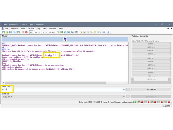 Send command M115  and make sure that firmware 3.0 is installed. Send command M997 S0 to install the firmware. The installation will take 30 seconds