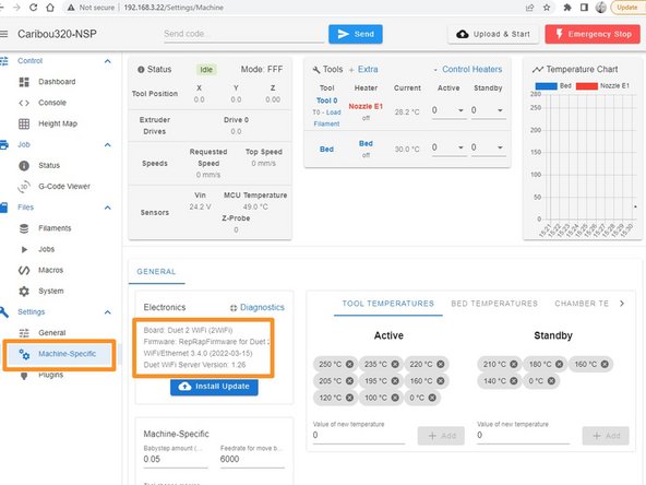 Unter Machine-Specific können Sie die aktuell installierte Version prüfen.
