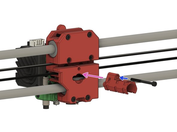 Fasten the M3x12mm hexagon socket head cap screw to secure the nylon filament in position.