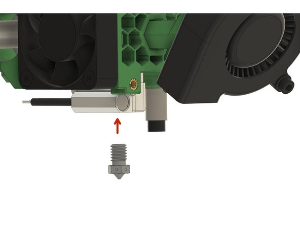 Screw the nozzle into the Mosquito heat block.